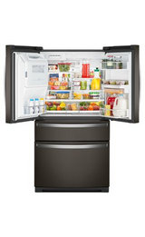 Whirlpool 36-inch Wide 4 Door Refrigerator with Prep & Store Bins - 26 Cu. Ft. WRMF7736PV