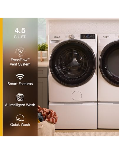 Whirlpool 4.5 cu. ft. Smart Front Load ENERGY STAR® Washer with FreshFlow™ Vent System WFW5720RW