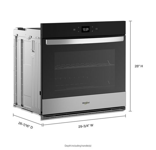 Whirlpool 5.0 Cu. Ft. Single Wall Oven with Air Fry When Connected WOES5030LZ-Fingerprint Resistant Stainless Steel