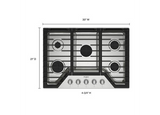 Whirlpool 30-inch Gas Cooktop with Fifth Burner WCGK7030PS