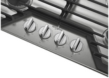 Whirlpool 30-inch Gas Cooktop with EZ-2-Lift™ Hinged Cast-Iron Grates WCGK5030PS