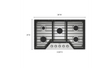 Whirlpool 36-inch Gas Cooktop with Fifth Burner WCGK7036PS