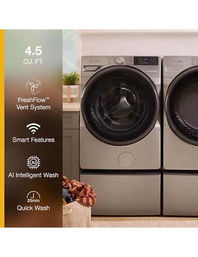 Whirlpool 4.5 cu. ft. Smart Front Load ENERGY STAR® Washer with FreshFlow™ Vent System WFW5720RR