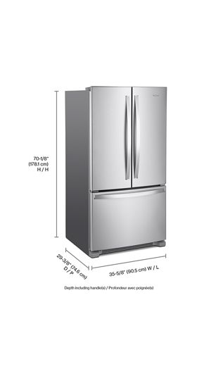 Whirlpool® Counter-Depth French Door Bottom Mount Refrigerator WRFC2036RZ