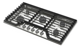 Whirlpool 36-inch Gas Cooktop with EZ-2-Lift™ Hinged Cast-Iron Grates WCGK5036PS