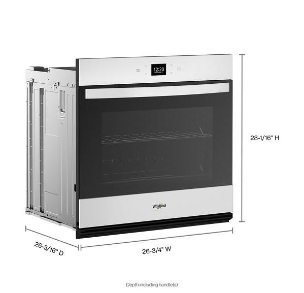 Whirlpool 4.3 Cu. Ft. Single Wall Oven with Air Fry When Connected WOES5027LW