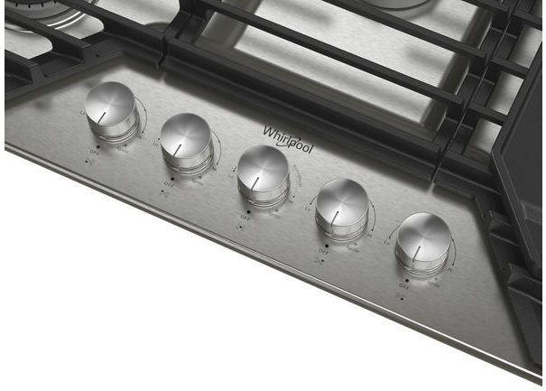 Whirlpool 30-inch Gas Cooktop with 2-in-1 Hinged Grate to Griddle WCGK7530PS