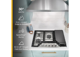 Whirlpool 30-inch Gas Cooktop with 2-in-1 Hinged Grate to Griddle WCGK7530PS