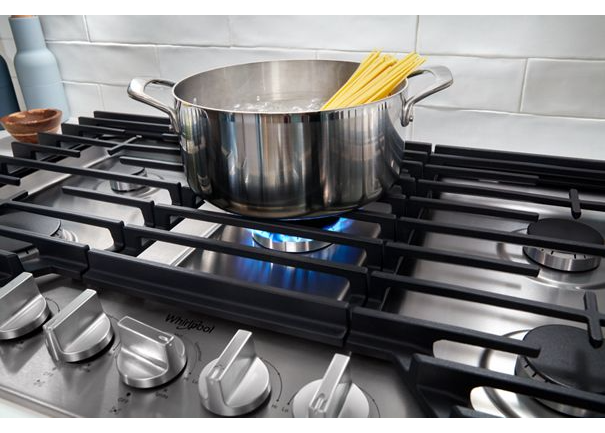 Whirlpool 30-inch Gas Cooktop with 2-in-1 Hinged Grate to Griddle WCGK7530PS