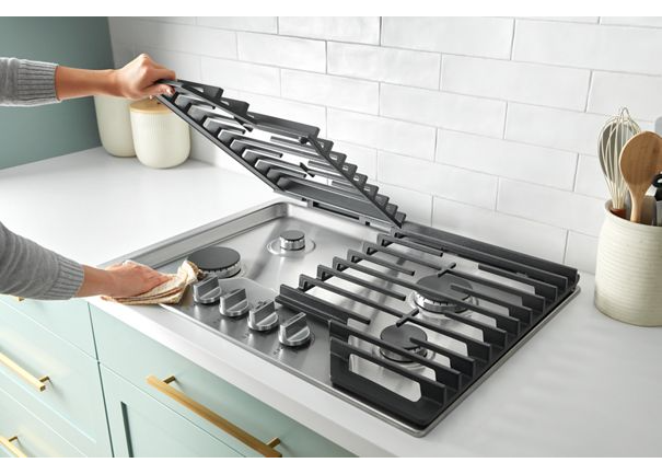 Whirlpool 30-inch Gas Cooktop with 2-in-1 Hinged Grate to Griddle WCGK7530PS
