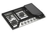 Whirlpool 30-inch Gas Cooktop with 2-in-1 Hinged Grate to Griddle WCGK7530PS