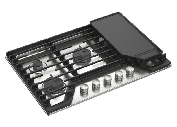 Whirlpool 30-inch Gas Cooktop with 2-in-1 Hinged Grate to Griddle WCGK7530PS