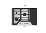 Whirlpool 30-inch Gas Cooktop with 2-in-1 Hinged Grate to Griddle WCGK7530PS