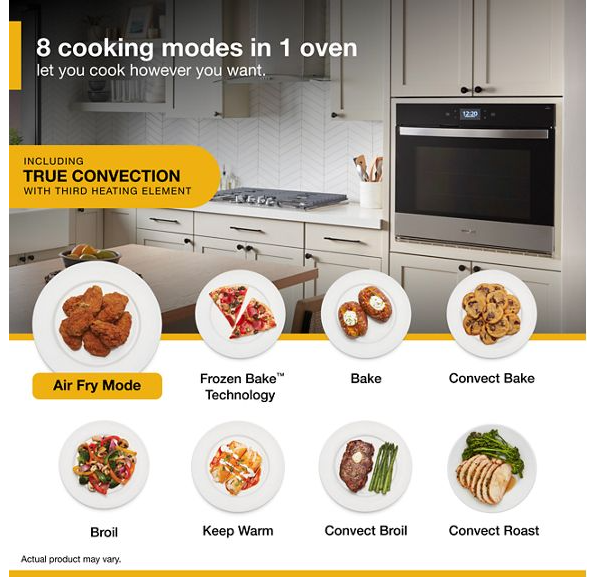 Whirlpool 4.3 Cu. Ft. Single Smart Wall Oven with Air Fry WOES7027PZ