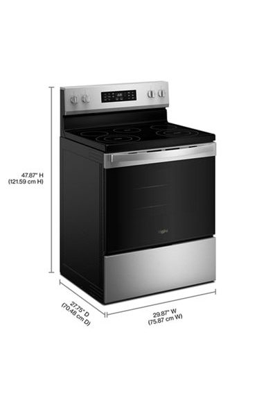 Whirlpool 30-inch Electric Range with Air Cooking Technology and Steam Clean WFES4530SS