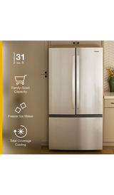 Whirlpool 36-Inch French Door Refrigerator with Ice Maker - 31 cu. ft. WRFF3136SB