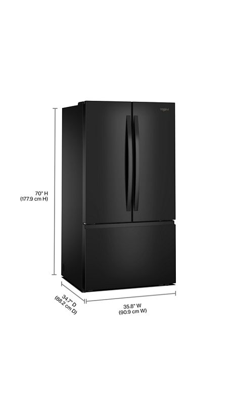 Whirlpool 36-Inch French Door Refrigerator with Ice Maker - 31 cu. ft. WRFF3136SB