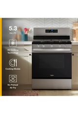 Whirlpool 30-inch Gas Range with Air Cooking Technology and Steam Clean WFGS4530SB