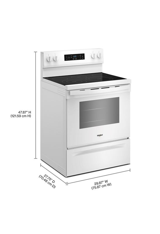 Whirlpool 30-inch Electric Range with Air Cooking Technology WFES5730SW