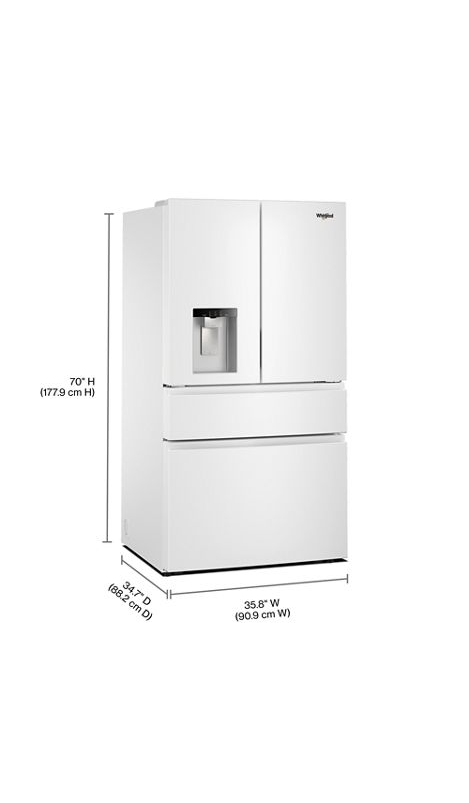 Whirlpool® 29 Cu. Ft. Family-Sized Capacity French Door Refrigerator with Flexible Temperature Drawer WRMF3536SW