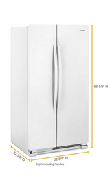 Whirlpool 33-inch Wide Side-by-Side Refrigerator - 22 cu. ft. WRS312SNHW
