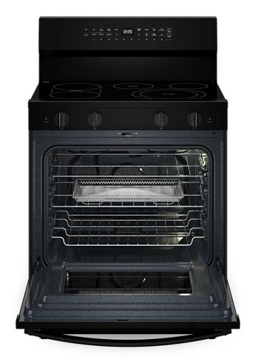 Whirlpool 30-inch Smart Electric Smart Range with Air Cooking Technology, No Preheat Air Fry, High Speed Preheat Oven, WipeClean™ Coating, and Steam/Self Clean WFES7530RB