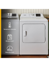 Whirlpool 7.0 cu. ft. Gas Long Vent Dryer with Adaptive Dry - Vented Top Load Matching WGD4105LSW