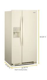 Whirlpool 36-inch Wide Side-by-Side Refrigerator - 24 cu. ft. WRS315SDHT