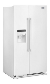 Maytag 36-Inch Wide Side-by-Side Refrigerator with Exterior Ice and Water Dispenser - 25 Cu. Ft. MSS25C4MGW