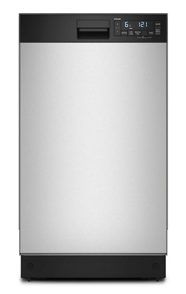 Whirlpool 18" Stainless Steel Dishwasher with Half Load Cycle and Triple Spray Arms - 48 dBA WDFS5118SS
