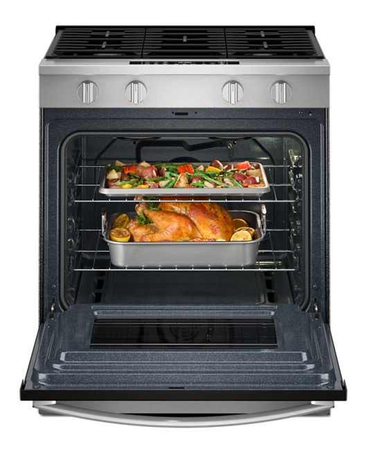 Whirlpool 30-inch Gas Smart Range with Air Cooking Technology and Steam Clean WSGS4530TS
