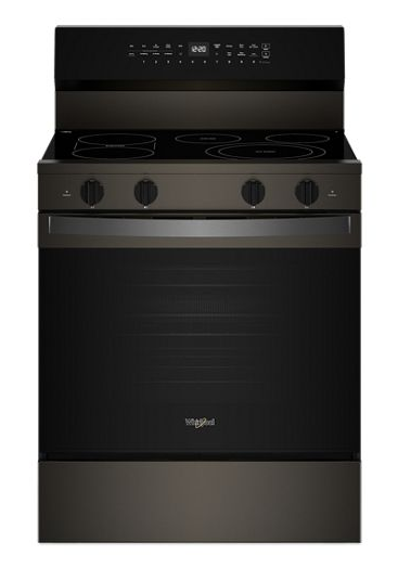 Whirlpool 30-inch Smart Electric Smart Range with Air Cooking Technology, No Preheat Air Fry, High Speed Preheat Oven, WipeClean™ Coating, and Steam/Self Clean WFES7530RV