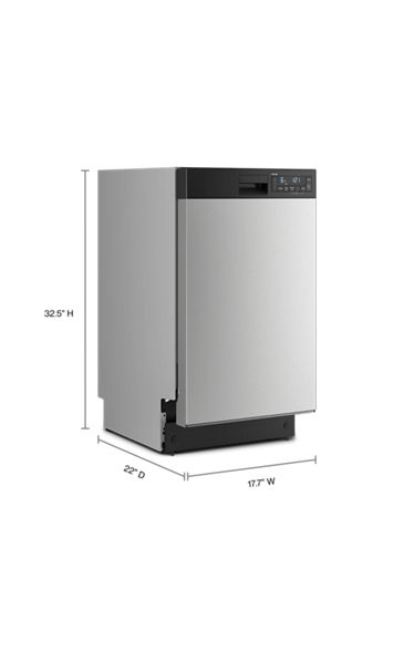 Whirlpool 18" Stainless Steel Dishwasher with Half Load Cycle and Triple Spray Arms - 48 dBA WDFS5118SS