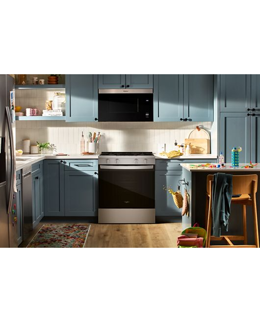 Whirlpool 30-inch Gas Smart Range with Air Cooking Technology and Steam Clean WSGS4530TS