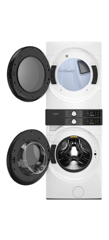Smart ENERGY STAR® Front Load Laundry Tower with UV Clean Technology & FreshFlowTM Vent System 4.5 cu. ft. Washer & 7.4 cu. ft. Electric Dryer WEF5727TW