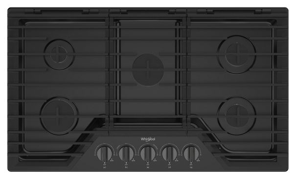 Whirlpool 36-inch Gas Cooktop with EZ-2-Lift™ Hinged Cast-Iron Grates WCGK5036PV