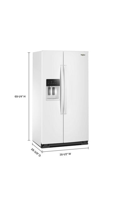Whirlpool 36-inch Wide Side-by-Side Refrigerator - 21 cu. ft. WRSC5536RW