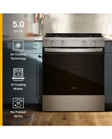 Whirlpool 30-inch Gas Smart Range with Air Cooking Technology and Steam Clean WSGS4530TS