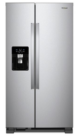 Whirlpool 36-inch Wide Side-by-Side Refrigerator - 25 cu. ft. WRS555SIHZ-Fingerprint Resistant Stainless Steel