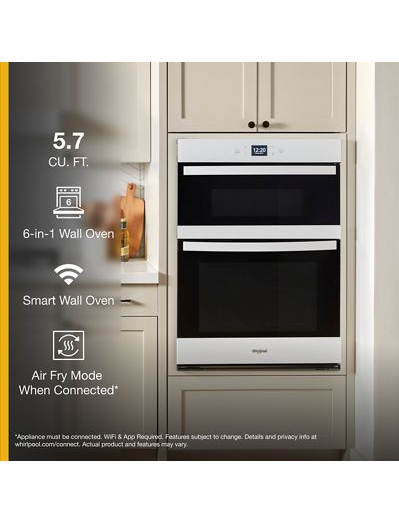 Whirlpool 5.7 Total Cu. Ft. Combo Wall Oven with Air Fry When Connected WOEC5027LW