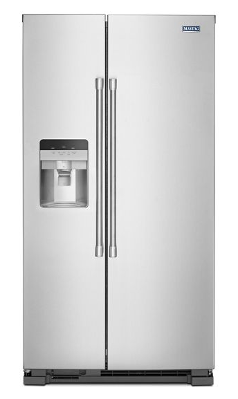 Maytag 36-Inch Wide Side-by-Side Refrigerator with Exterior Ice and Water Dispenser - 25 Cu. Ft. MSS25C4MGZ