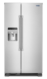 Maytag 36-Inch Wide Side-by-Side Refrigerator with Exterior Ice and Water Dispenser - 25 Cu. Ft. MSS25C4MGZ