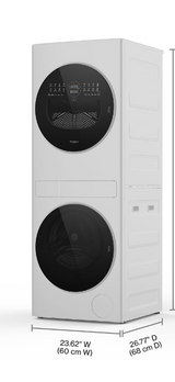 Whirlpool Compact ENERGY STAR® Ventless Heat Pump Laundry Tower with 2.7-cu ft Washer and Electric 4.3-cu ft Dryer WFH5424SW