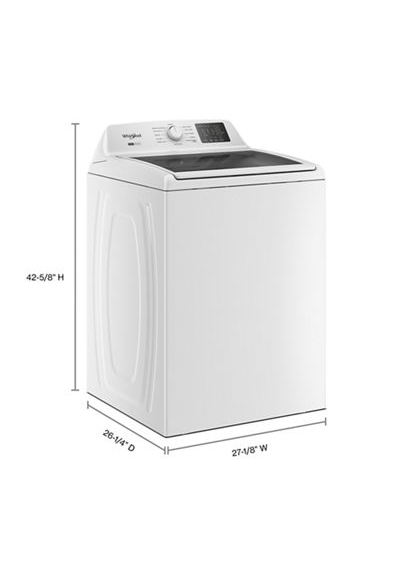 Whirlpool 4.2–4.3 Cu. Ft. Top Load Washer with 2-in-1 Removable Agitator and Soft Close Glass Lid WTW4307SW