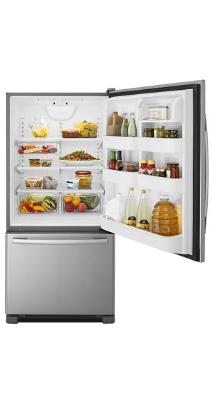 Amana 33-inch Wide Bottom-Freezer Refrigerator with EasyFreezer™ Pull-Out Drawer - 22 cu. ft. Capacity ABB2224BRM