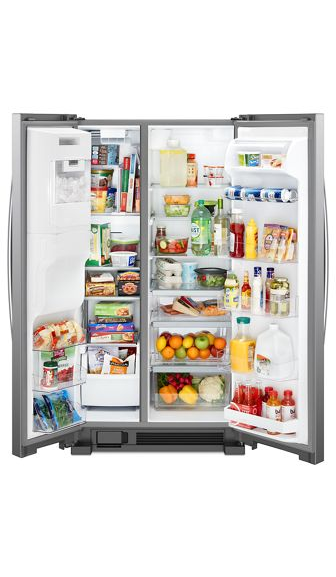 Whirlpool 36-inch Wide Side-by-Side Refrigerator - 25 cu. ft. WRS555SIHZ-Fingerprint Resistant Stainless Steel