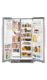 Maytag 36-Inch Wide Side-by-Side Refrigerator with Exterior Ice and Water Dispenser - 25 Cu. Ft. MSS25C4MGZ