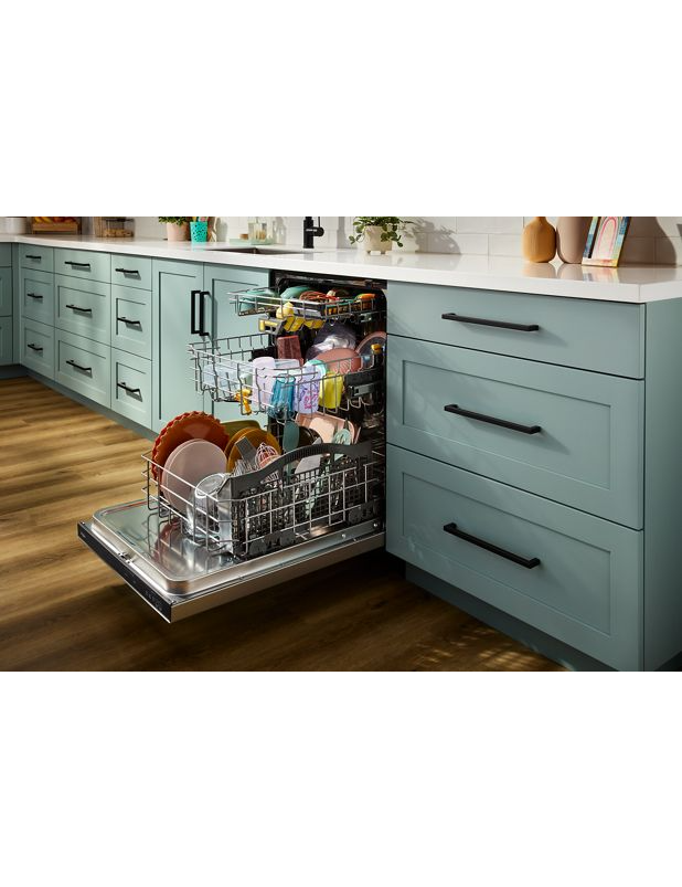 Whirlpool® 24-Inch Top Control Dishwasher with Total Coverage Wash and Auto Open Air Dry in Fingerprint Resistant Stainless Steel WDTS8024SZ