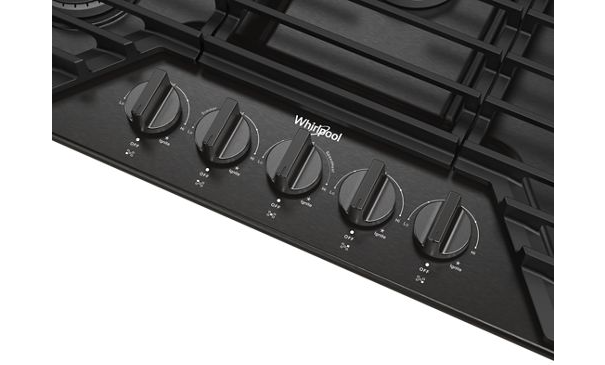 Whirlpool 36-inch Gas Cooktop with EZ-2-Lift™ Hinged Cast-Iron Grates WCGK5036PV