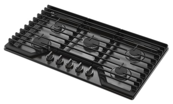 Whirlpool 36-inch Gas Cooktop with EZ-2-Lift™ Hinged Cast-Iron Grates WCGK5036PV